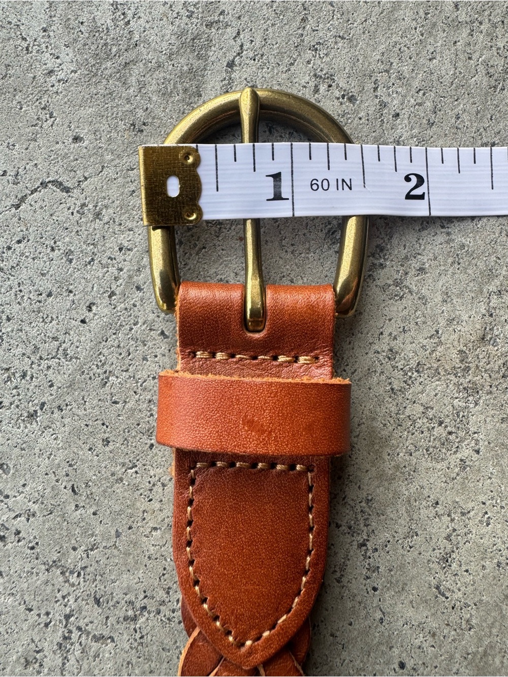 J. Crew Braided Leather Belt in Rich Brown Cognac with Brass Buckle XS/S 40” - Picture 7 of 16